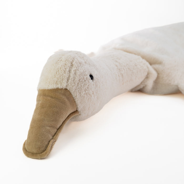 SENGER Cuddly Animal - XL Goose - White - Removable Heat/Cool Pack - Natural Organic Soft Toy - Online, Australia