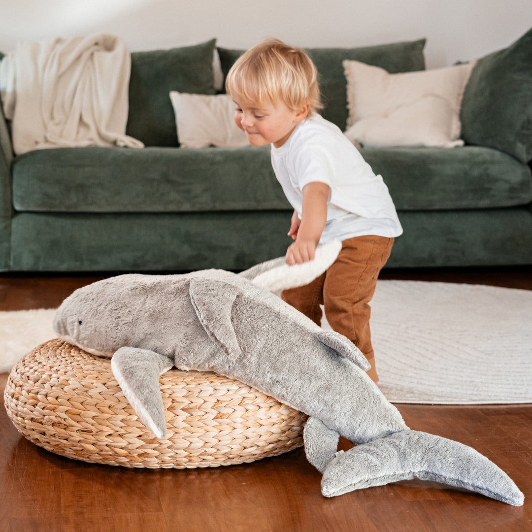 SENGER Cuddly Animal - XL Shark - Removable Heat/Cool Pack - Natural Organic Soft Toy - Online, Australia