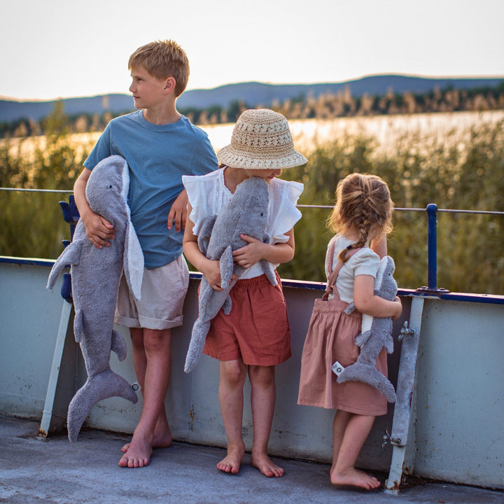 SENGER Cuddly Animal - XL Shark - Removable Heat/Cool Pack - Natural Organic Soft Toy - Online, Australia