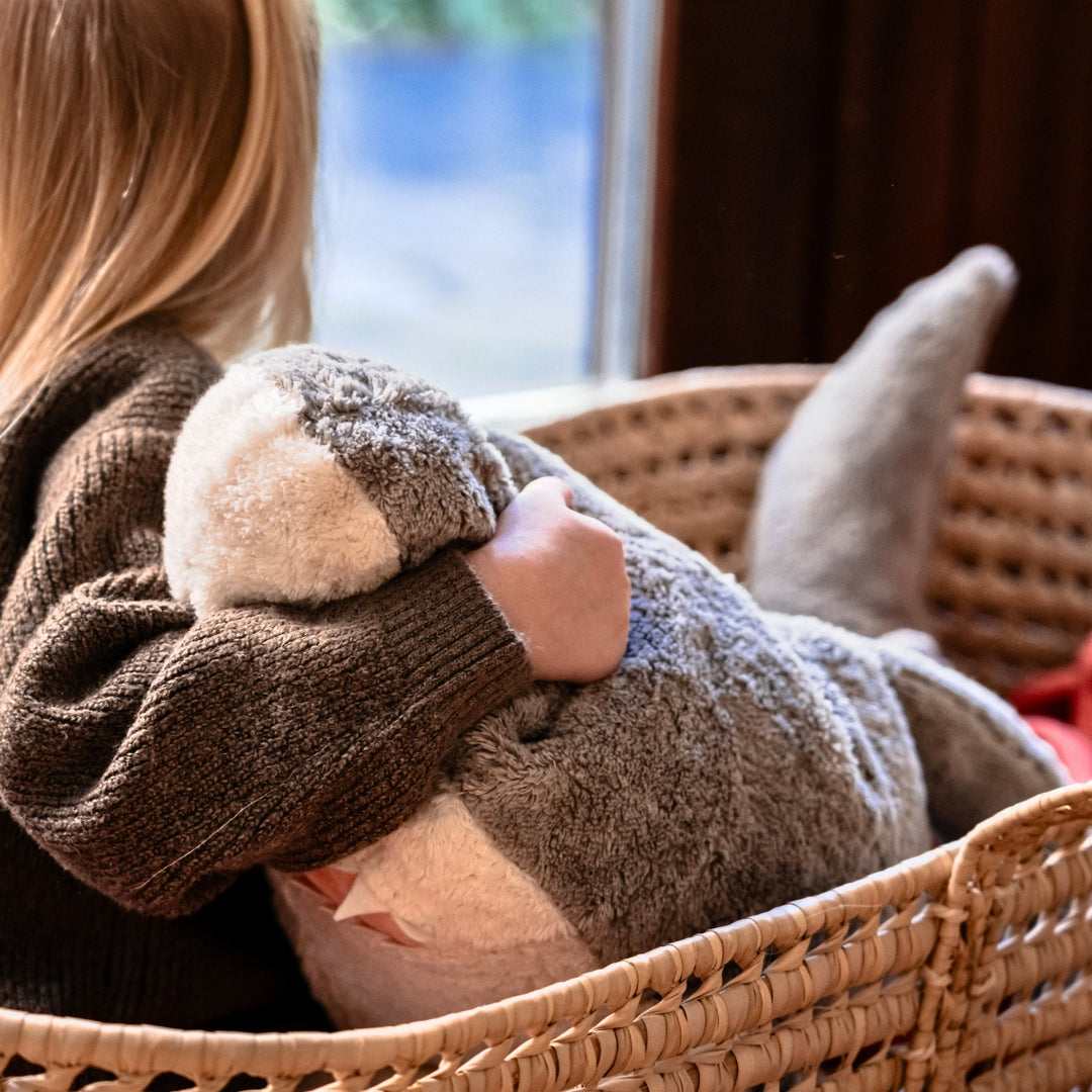 SENGER Cuddly Animal - XL Shark - Removable Heat/Cool Pack - Natural Organic Soft Toy - Online, Australia