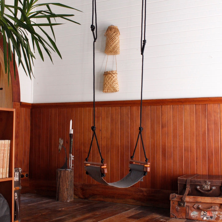 SOLVEJ Adult & Child Swing Slate Grey Colour from Australia hung indoors
