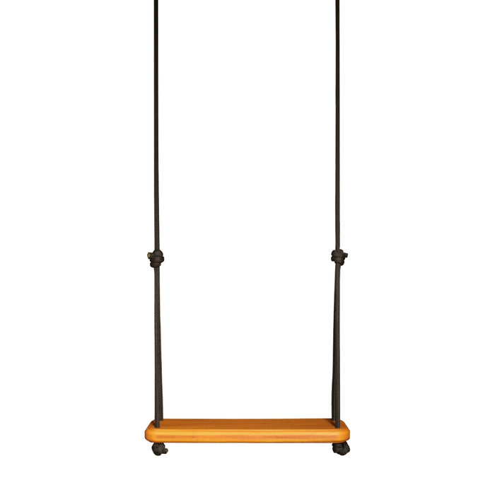 SOLVEJ Traditional Wooden Board Swing with Black Rope from Australia