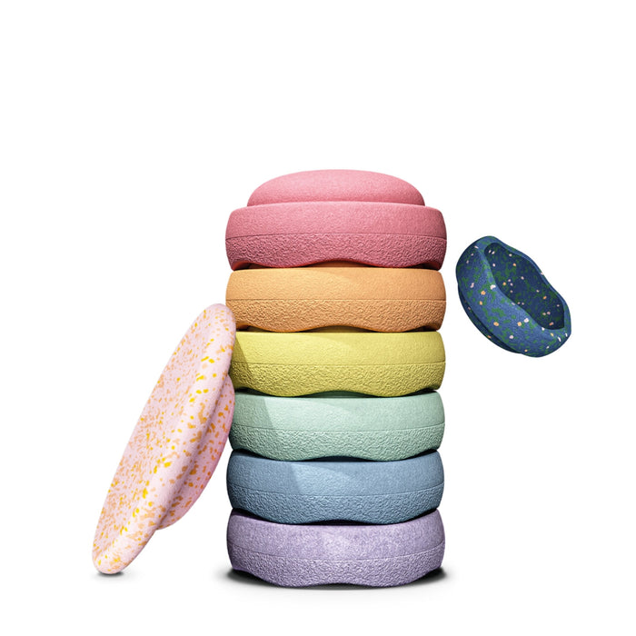 Stapelstein® EASTER PROMO Rainbow Pastel 6 + Petal Board + Mini Pond