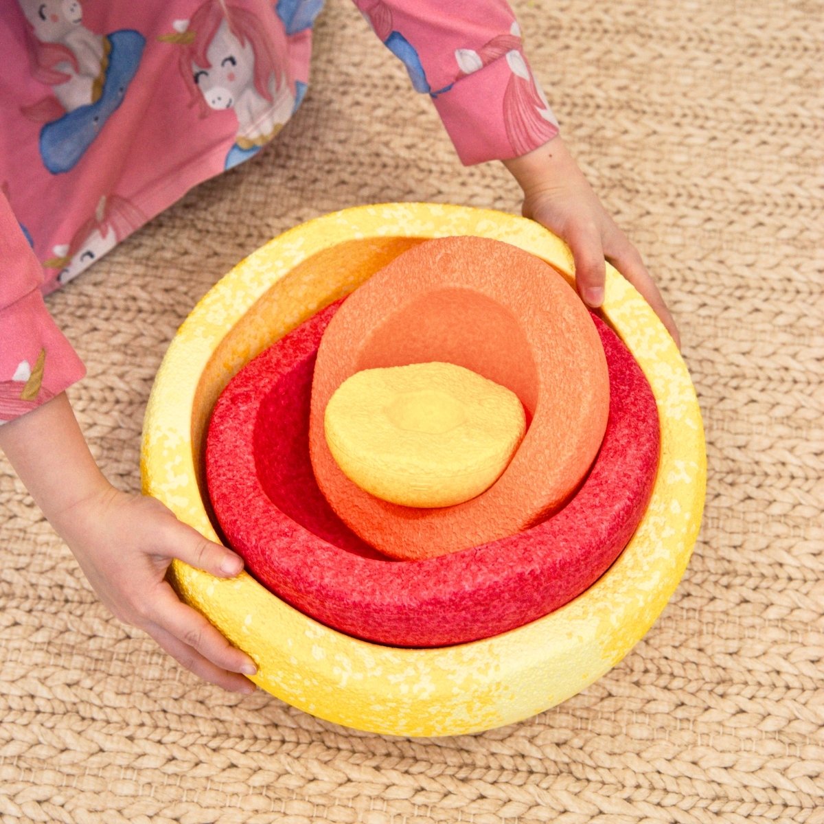 Stapelstein Balance Stepping Stones - Original + Inside Combination, Set of 4, Wattle Warm Classic, Australia