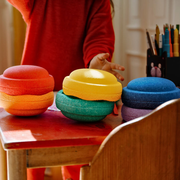 Stapelstein Balance Stepping Stones - Original Mini, Set of 6, Rainbow Classic