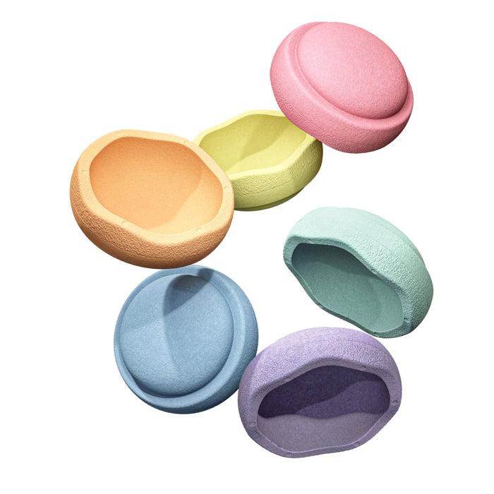 Stapelstein Balance Stepping Stones - Original, Set of 6, Rainbow Pastel