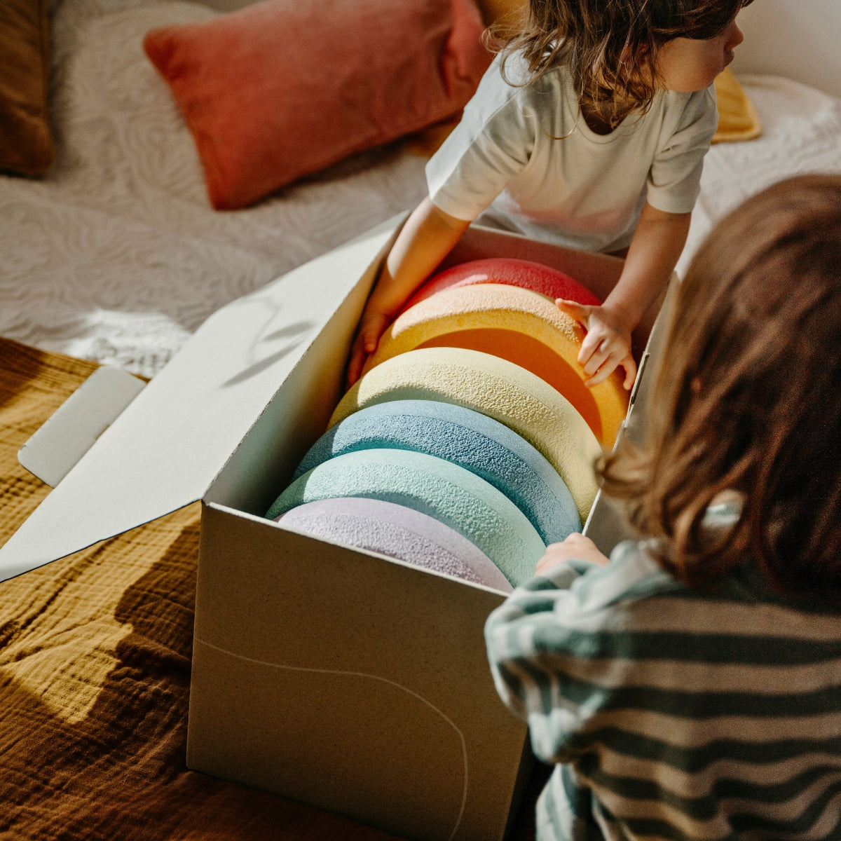 Stapelstein Balance Stepping Stones - Original, Set of 6, Rainbow Pastel from Australia