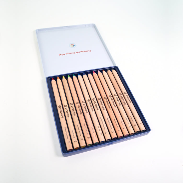 85093112 STOCKMAR Coloured Pencils Triangular in Tin 12+1