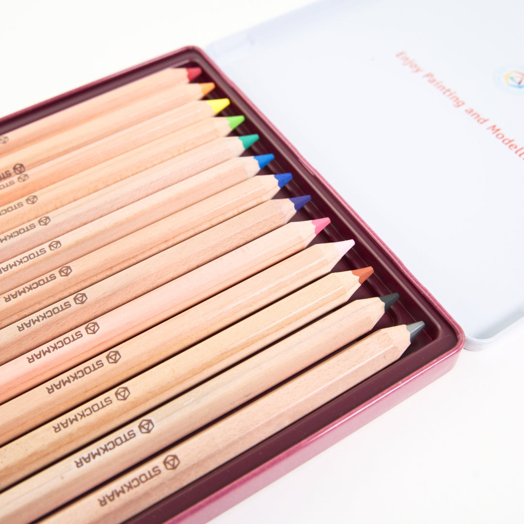 85094112 STOCKMAR Pencils Hexagonal - Assorted Tin 12 Colours + Graphite B