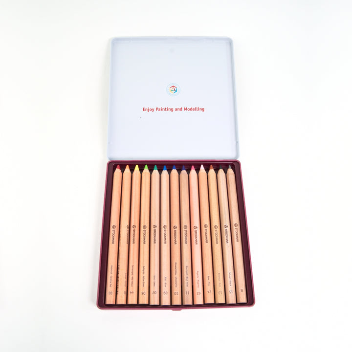 85094112 STOCKMAR Pencils Hexagonal - Assorted Tin 12 Colours + Graphite B