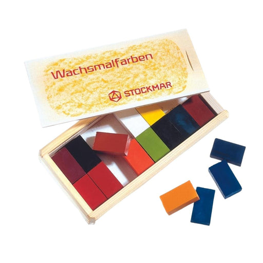 STOCKMAR Wax Crayon Blocks in Wooden Box