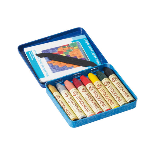 85032101 STOCKMAR Wax Stick Crayons - 8 Sticks in Tin, Supplementary Set 2