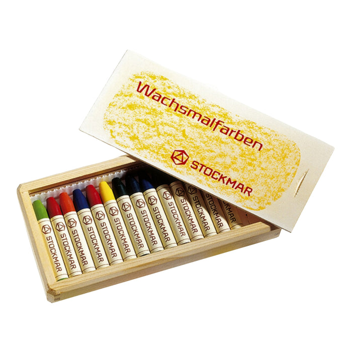 85032500 Stockmar Wax Stick Crayons 16 Sticks in Wooden Box
