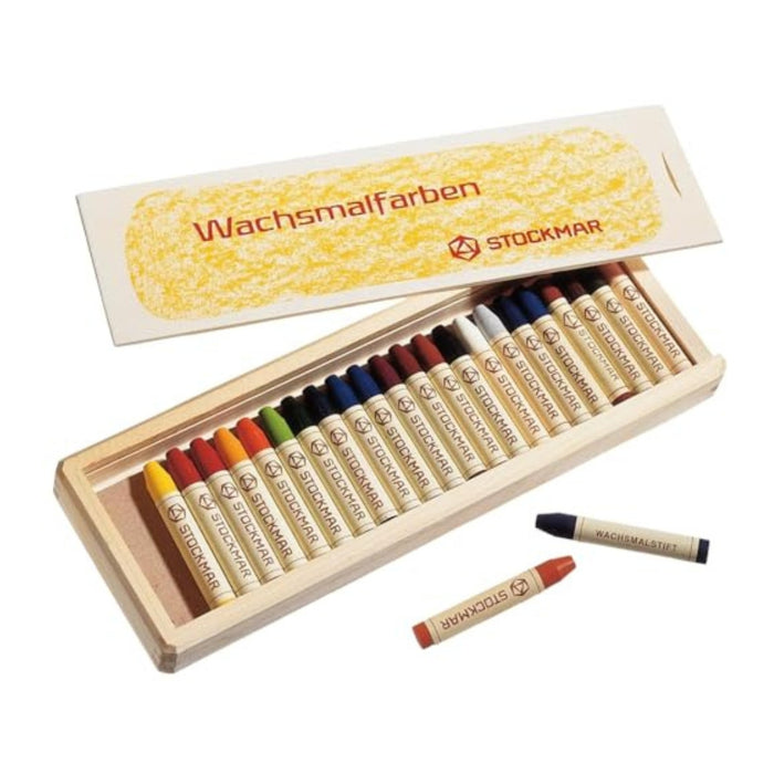 85032600 Stockmar Wax Stick Crayons 24 Sticks in Wooden Box