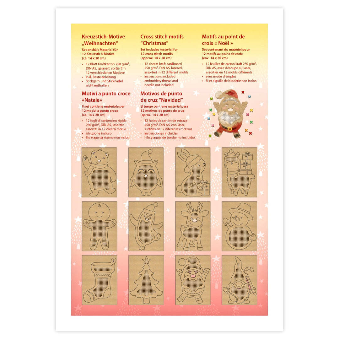 URSUS Cross Stitch Cardboard Templates - Set of 12 - Christmas - Paper Products, Online - Australia