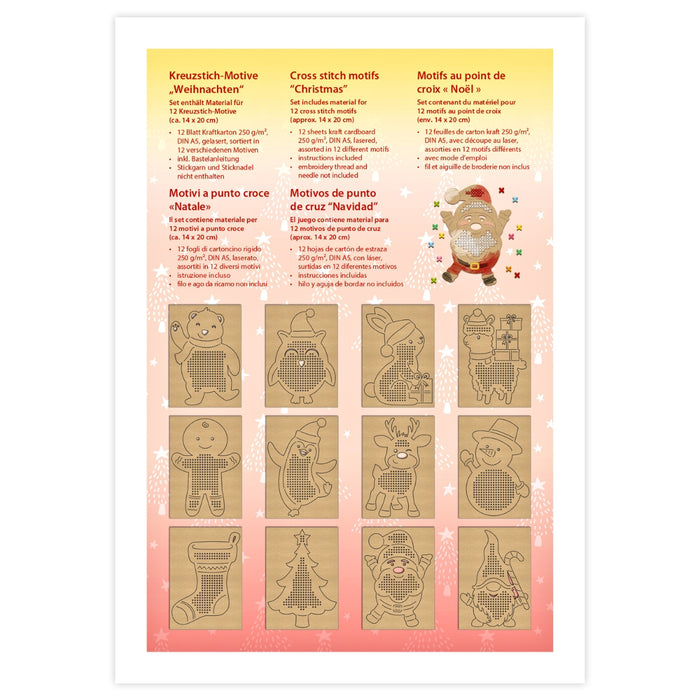 URSUS Cross Stitch Cardboard Templates - Set of 12 - Christmas - Paper Products, Online - Australia