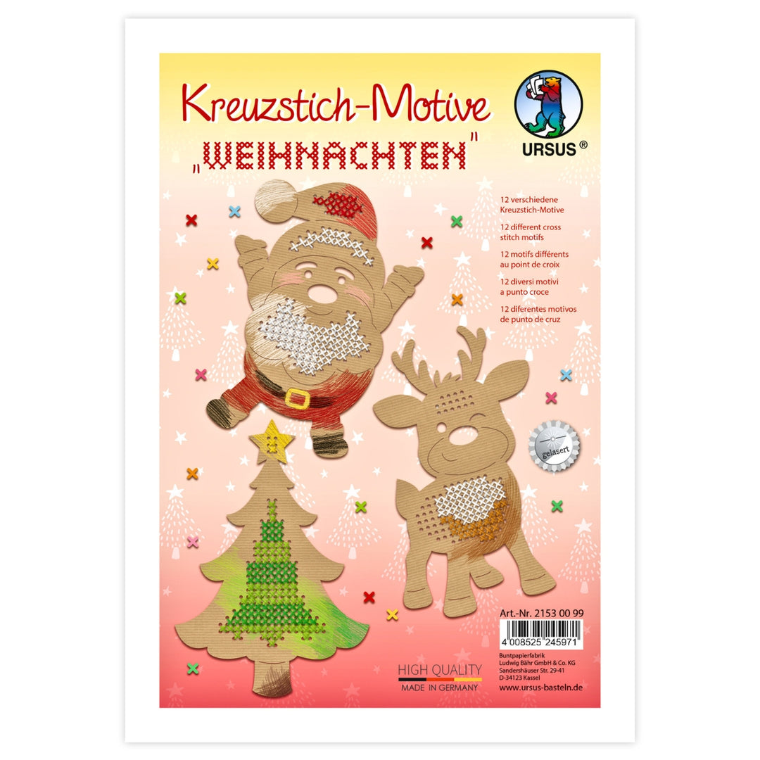 URSUS Cross Stitch Cardboard Templates - Set of 12 - Christmas - Paper Products, Online - Australia