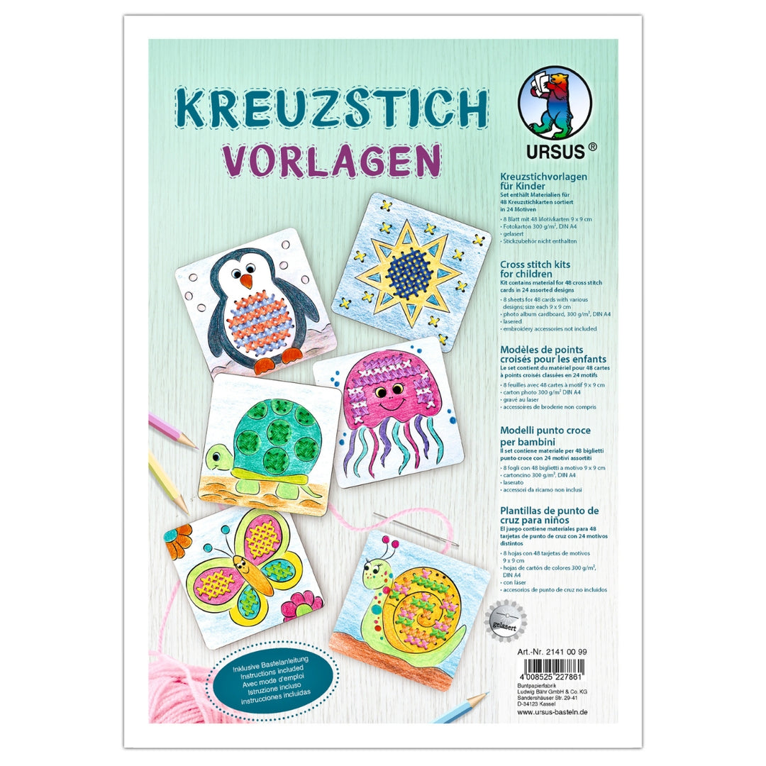 URSUS Colouring & Cross Stitch Pages - 8 Sheets - Paper Products, Online - Australia