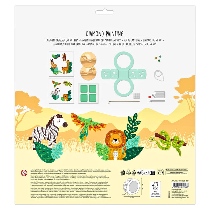 URSUS Diamond Painting Paper Lantern Kit - Safari Animals - Paper Products, Online - Australia