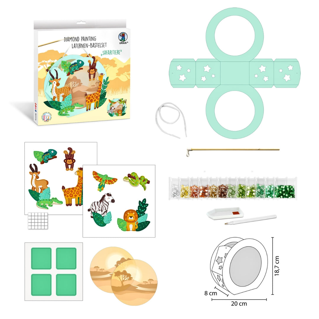 URSUS Diamond Painting Paper Lantern Kit - Safari Animals - Paper Products, Online - Australia