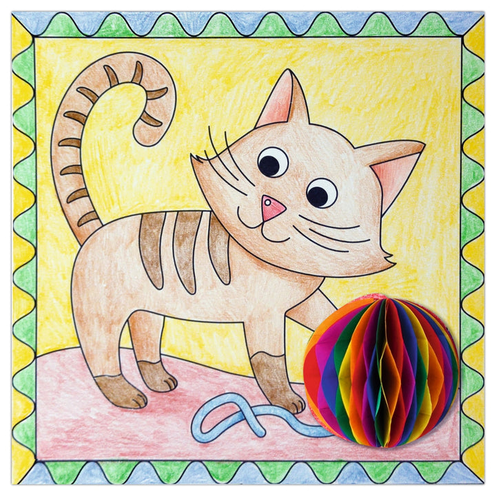 URSUS Paper Crafts 3D Honeycomb Ball Colouring Pictures, Set of 6 Farm from Australia