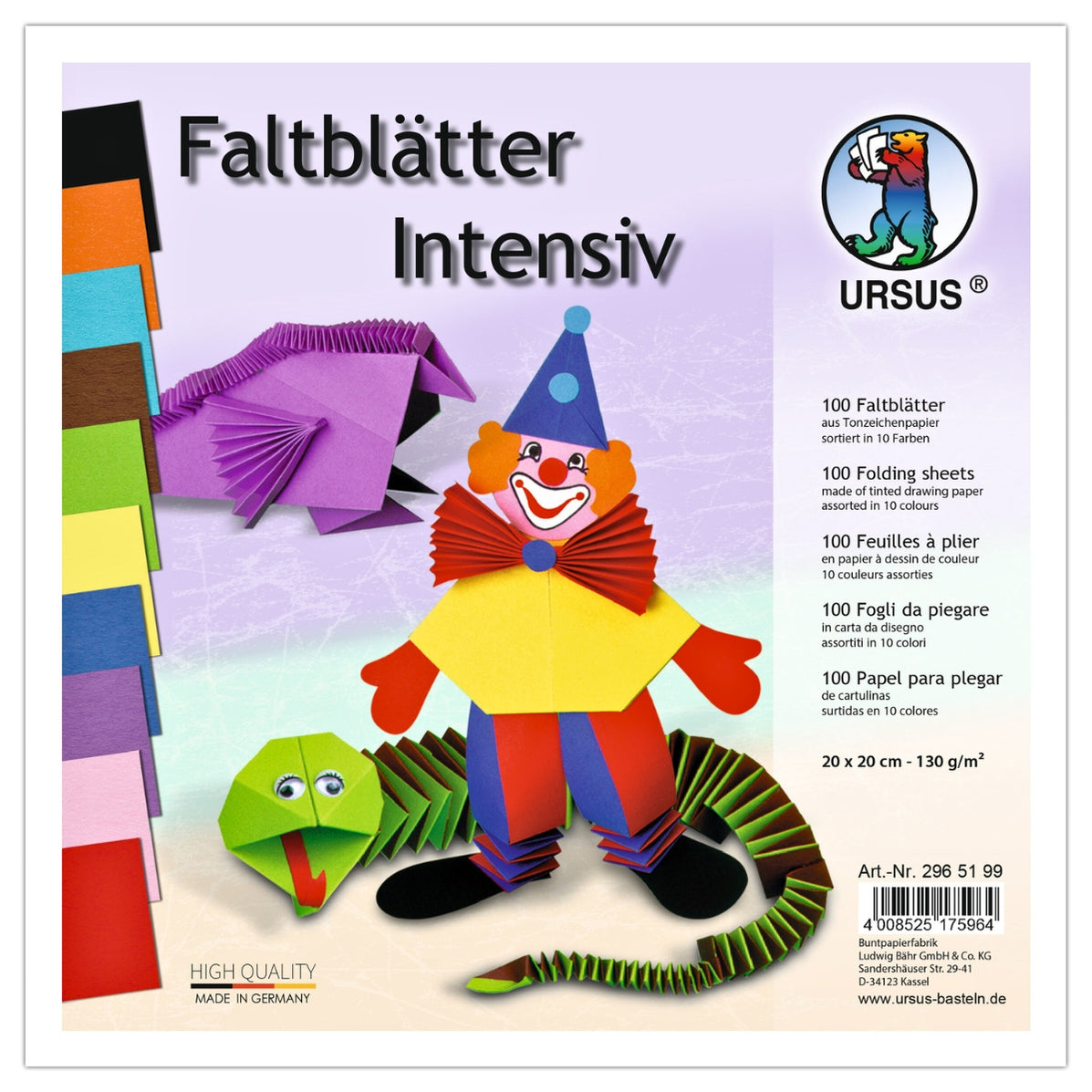 URSUS Folding Paper, 10 Bold Colours - Australia — Oskar's Wooden Ark
