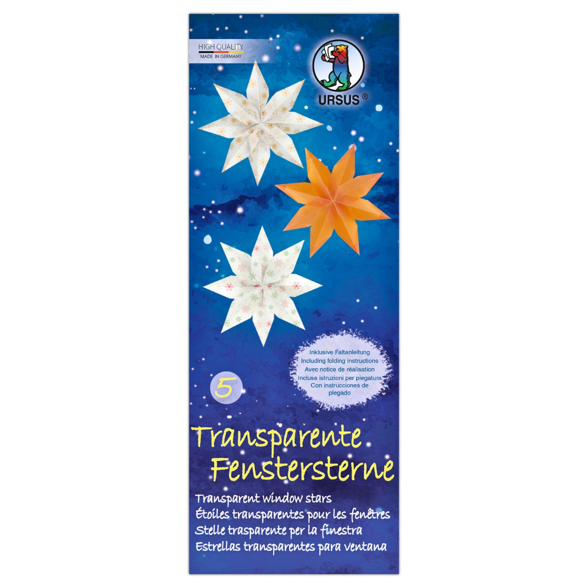 URSUS Christmas Window Star Folding Paper 80 Sheets — Oskar's Wooden Ark