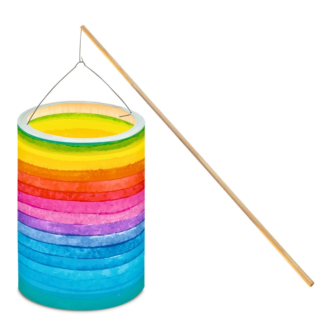 URSUS Paper Lantern Kit - Rainbow Stripes Hanging Lantern - Paper Products, Online - Australia