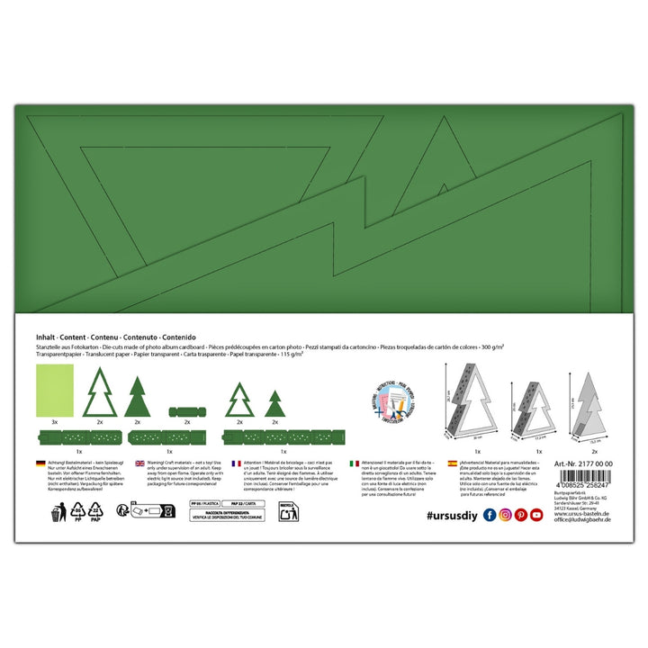 URSUS Paper Lantern Kit - Set of 2 - Christmas Tree - Paper Products, Online - Australia
