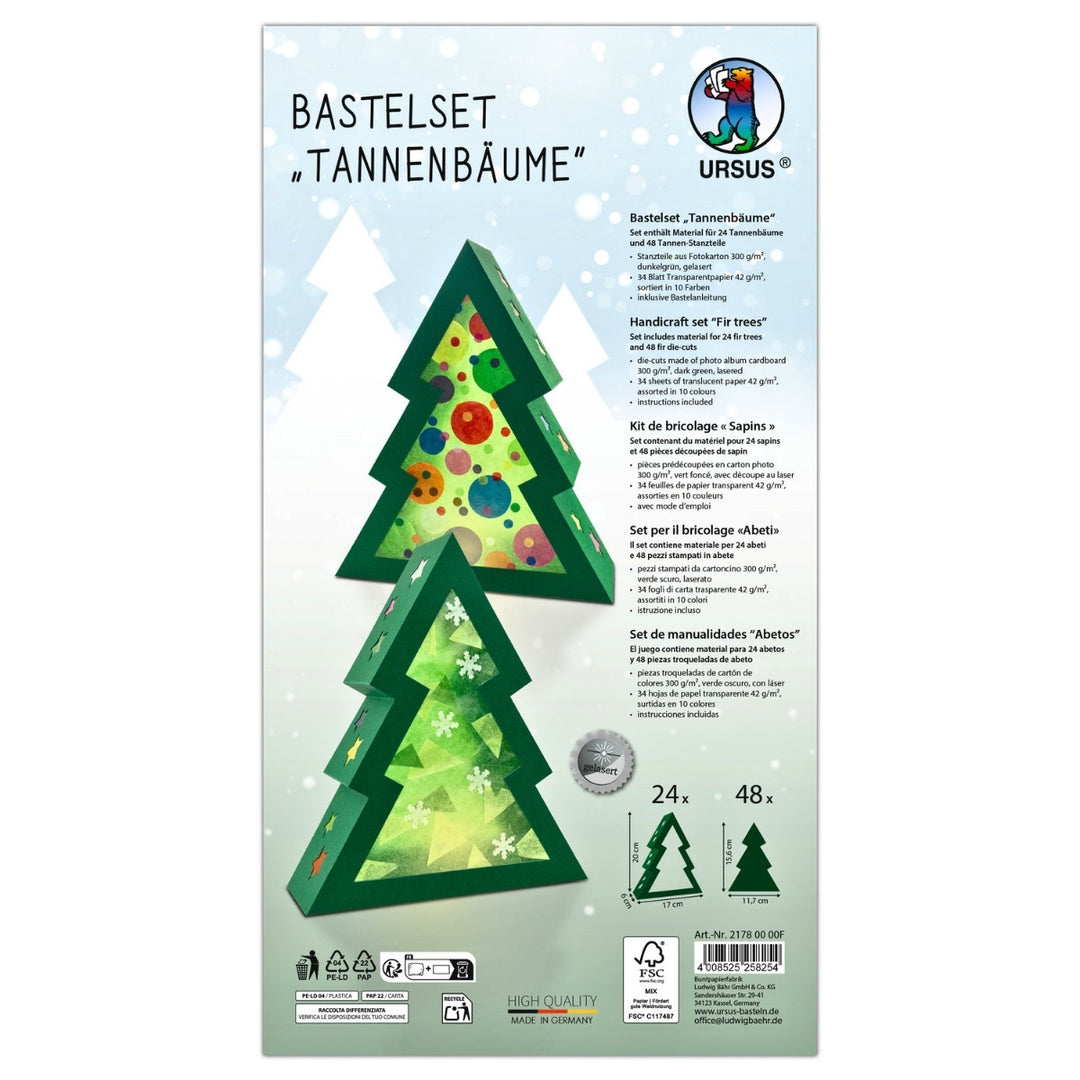 URSUS Paper Lantern Kit - Set of 24 - Christmas Tree, Multicoloured - Paper Products, Online - Australia