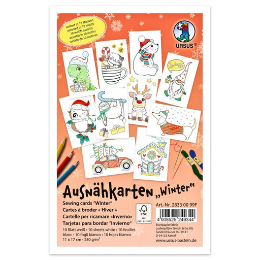URSUS Sewing Card Templates - Set of 10 - Winter - Paper Products, Online - Australia