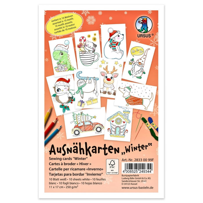 URSUS Sewing Card Templates - Set of 10 - Winter - Paper Products, Online - Australia