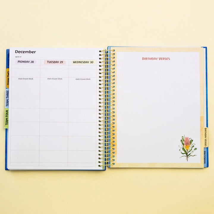 Waldorf Teacher Planner - Kingfisher Design - 2026 Diary, Australia