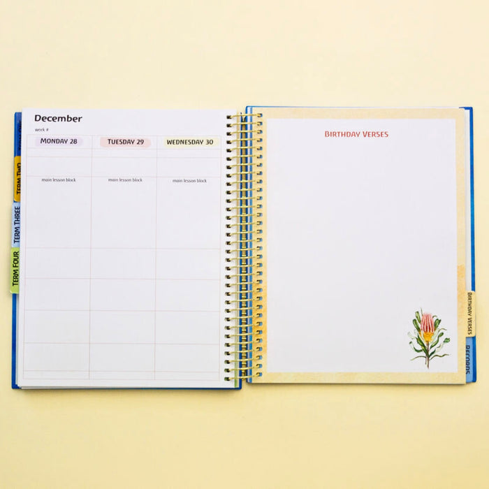Waldorf Teacher Planner - Kingfisher Design - 2026 Diary, Australia