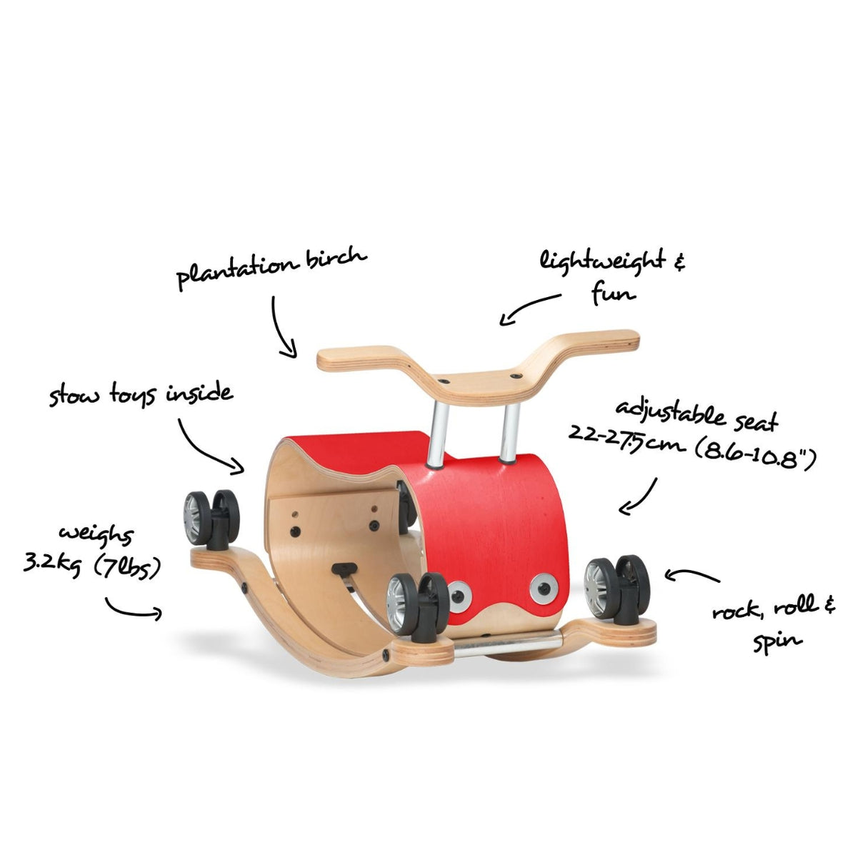 Wishbone Flip 2 in 1 Wooden Rocker, Ride On Toy Australia — Oskar's