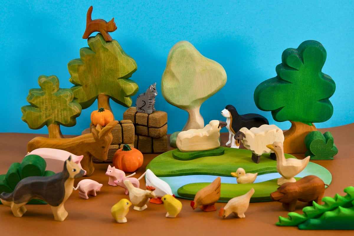 Wooden Figurines - Farm & Domestic Animals Collection - Online, Australia