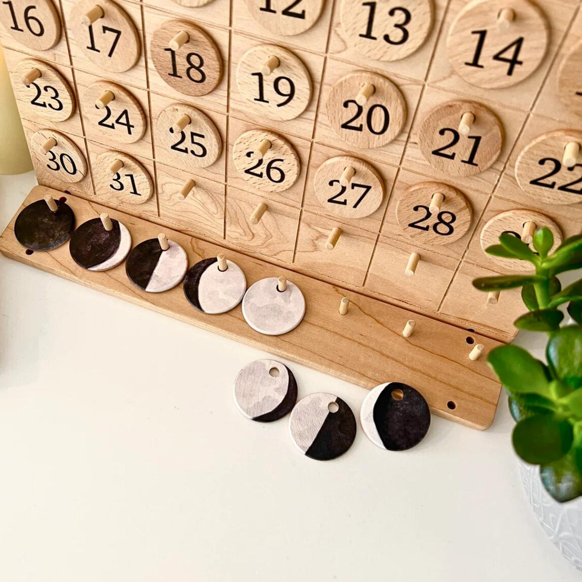 From Jennifer Wooden Moon Phases for Perpetual Montessori Calendar ...