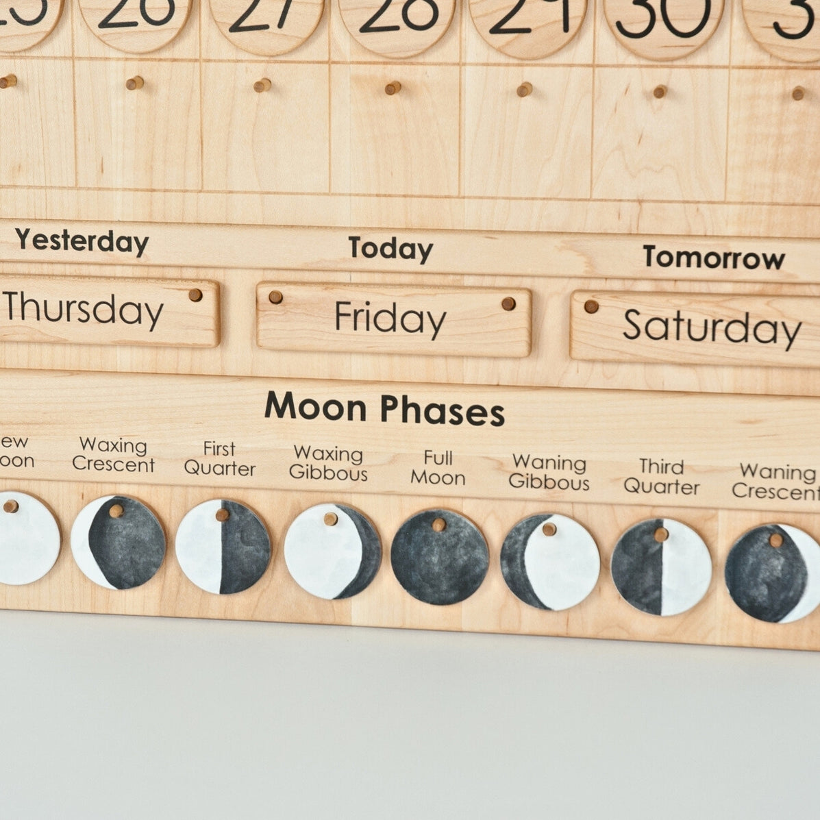 From Jennifer Wooden Moon Phases for Perpetual Montessori Calendar ...