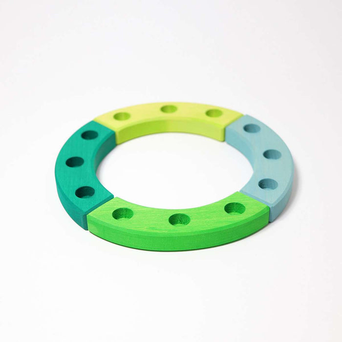 02052 Grimm's Birthday Ring Green-Turquoise 12 Holes