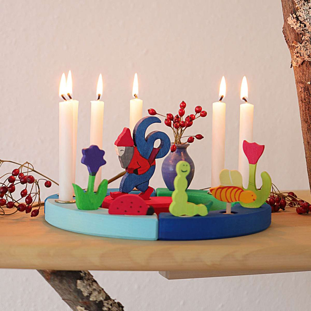 02062 Grimm's Small Birthday Ring Blue-Green 12 Holes