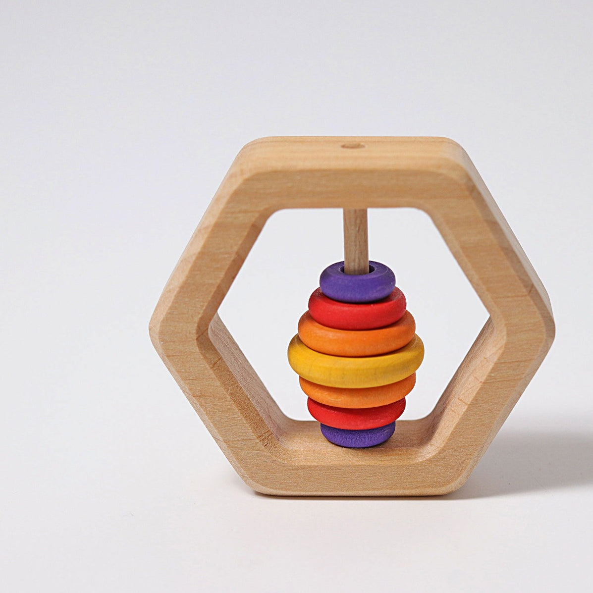 Grimm's Wooden Baby Toy Grasping Rattle - Hexagonal - Australia — Oskar ...
