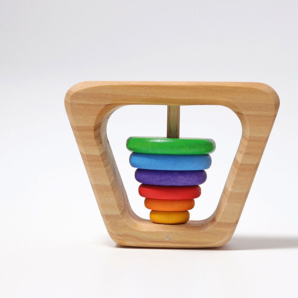 Grimm's Wooden Baby Toy Grasping Rattle Pyramide Trapezoid Australia