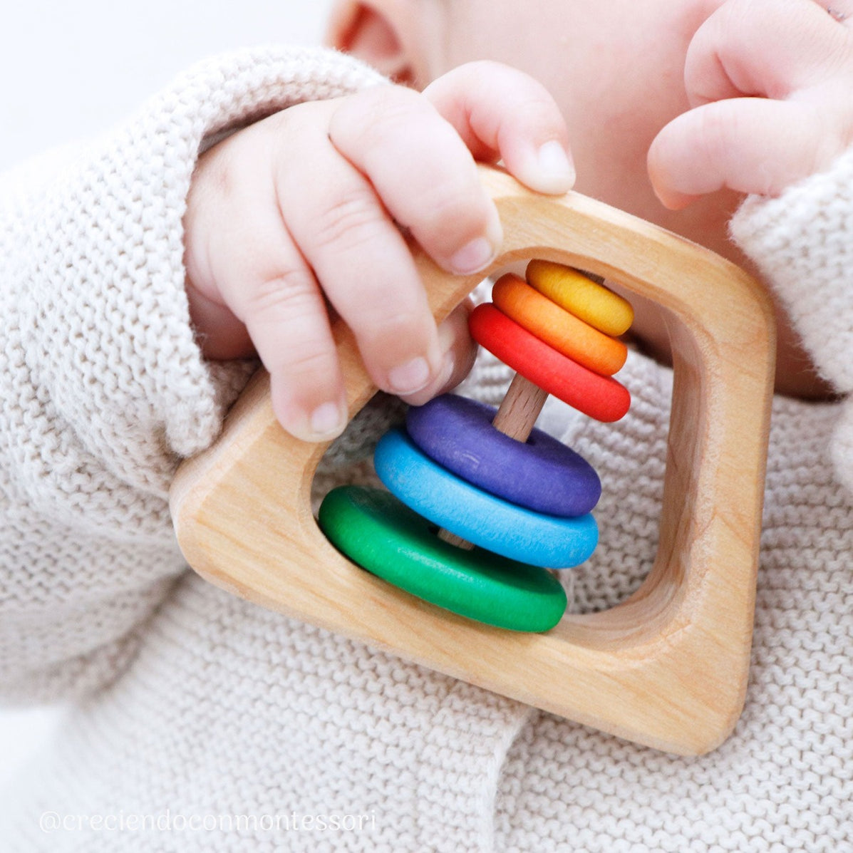 Grimm's Wooden Baby Toy Grasping Rattle Pyramide Trapezoid Australia