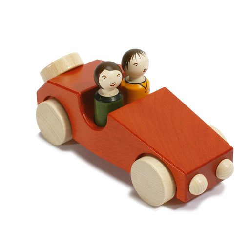 10010.1 Weizenkorn Wooden car with 2 passengers red