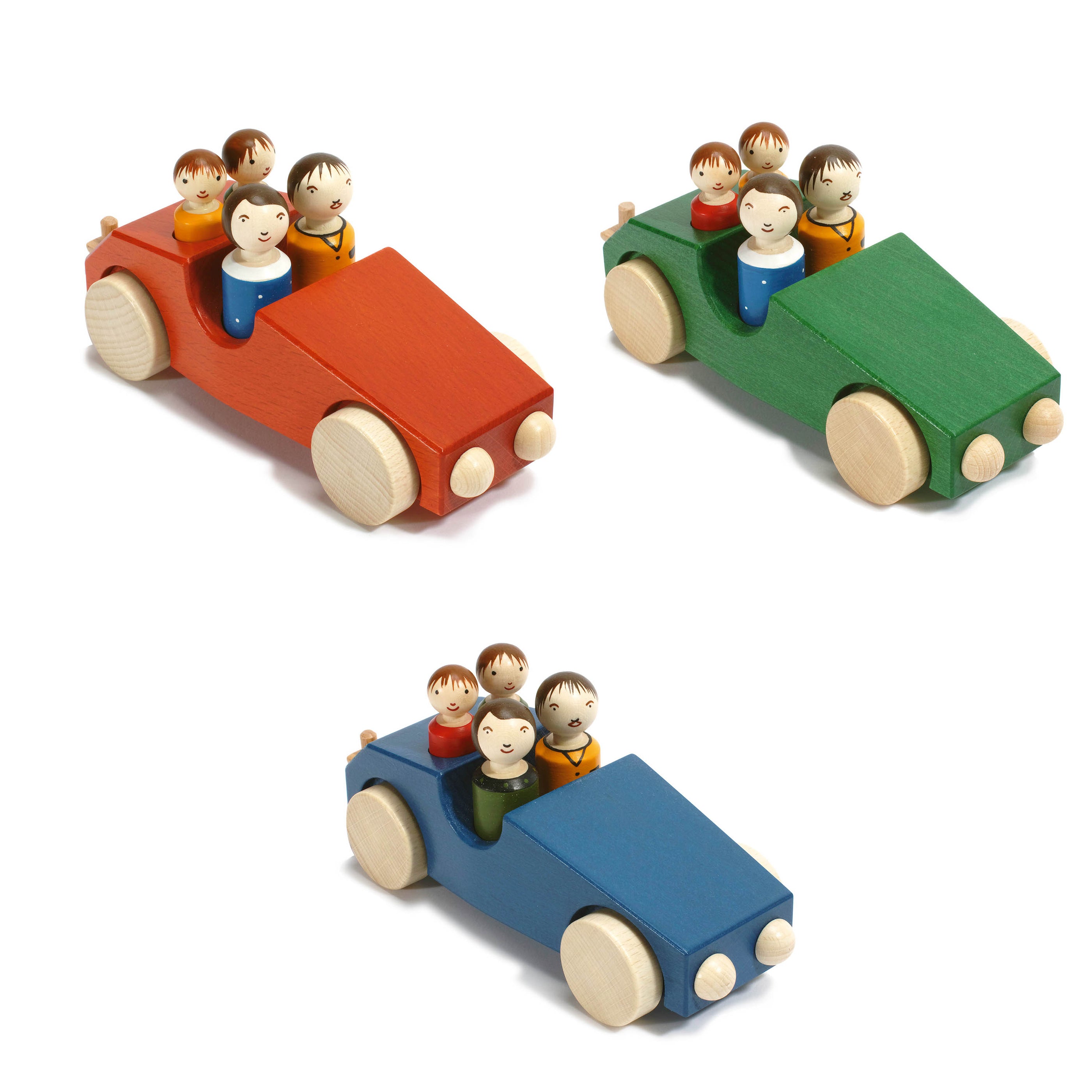 Weizenkorn Wooden 4 Passenger Car with Tow Bar Australia — Oskar's