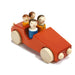 10030.1 Weizenkorn Wooden 4 Passenger Car With Tow Bar Red