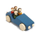 10030.3 Weizenkorn Wooden 4 Passenger Car With Tow Bar Blue