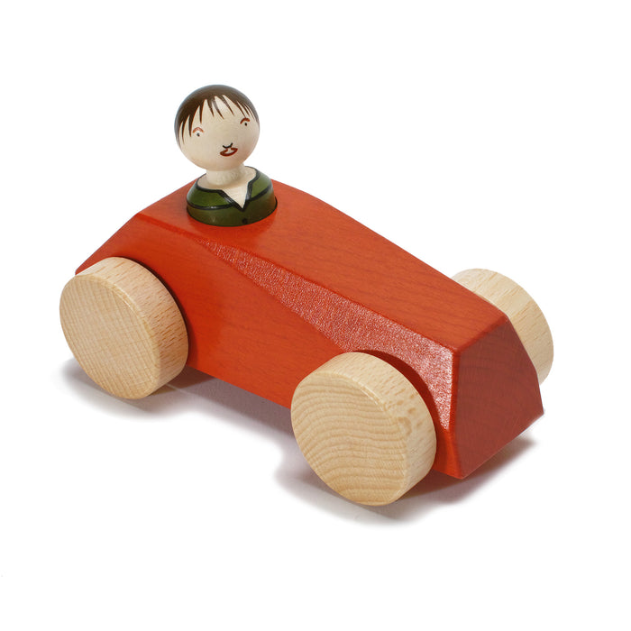 10040.1 Weizenkorn Wooden Car Single Passenger Red