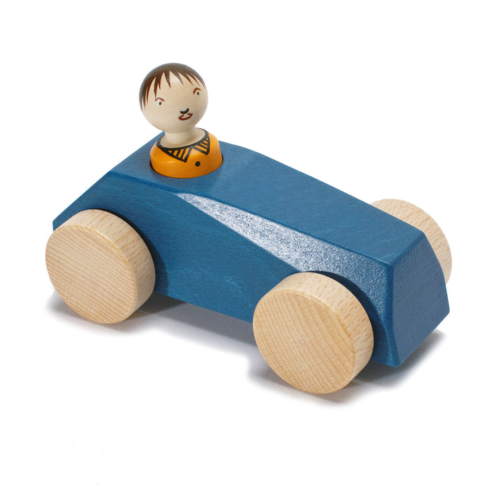 10040.3 Weizenkorn Wooden Car Single Passenger Blue