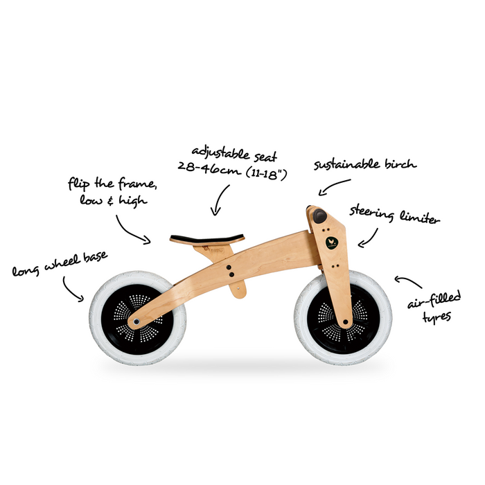 WD-1010 Wishbone No Pedal Practice Wooden Bike Original 3in1 Natural Australia Assembly Parts Guide